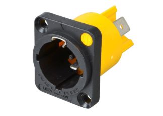Neutrik Powercon 16A Chassis Mount Inlet 1/4 Flat Tab Terminals (NAC3MPX-TOP)