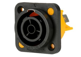 Neutrik Powercon 16A Chassis Mount Outlet 1/4 Flat Tab Terminals (NAC3FPX-TOP)