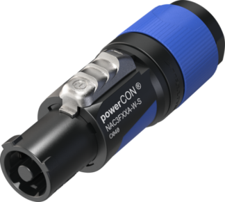 Neutrik NAC3FXXA-W-S PowerCON 20A Line Plug (for 6-12mm Cable Entry), Power In, Black/Blue