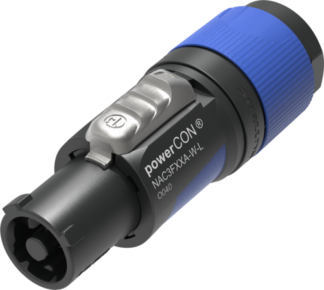 Neutrik NAC3FXXA-W-L PowerCON 20A Line Plug (for 10-16mm Cable Entry), Power In, Black/Blue